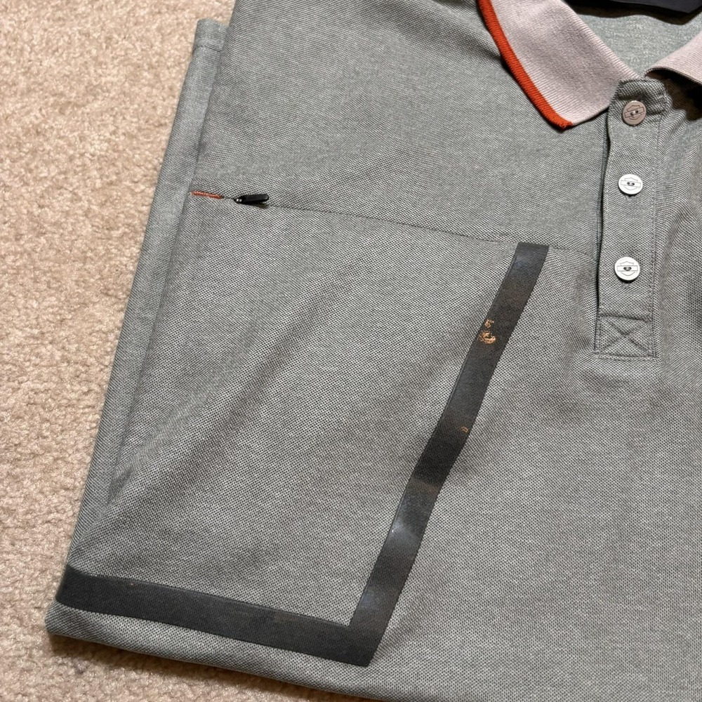 Harley-Davidson Polo Shirt Mens Large Gray Slim Fit Zip Pocket Performance Moto - Picture 9 of 12